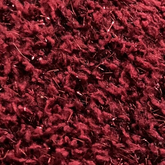 Ava & Viv Plus Size 1X Fuzzy Metallic Burgundy V Neck Sweater sparkles holiday - Picture 8 of 15